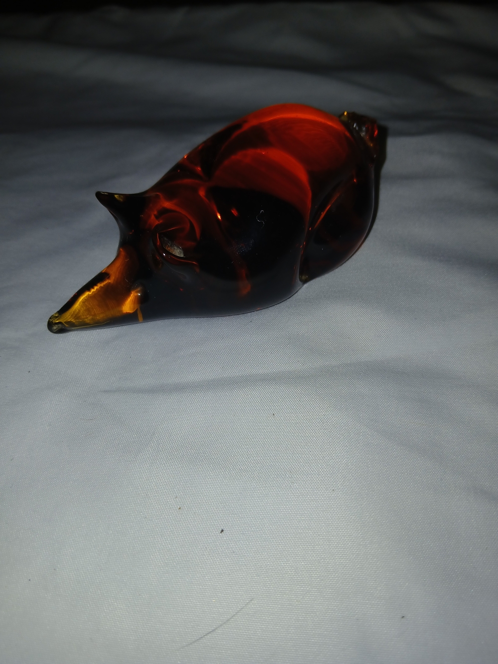Amber Glass Animal, Orand And Brown Tone